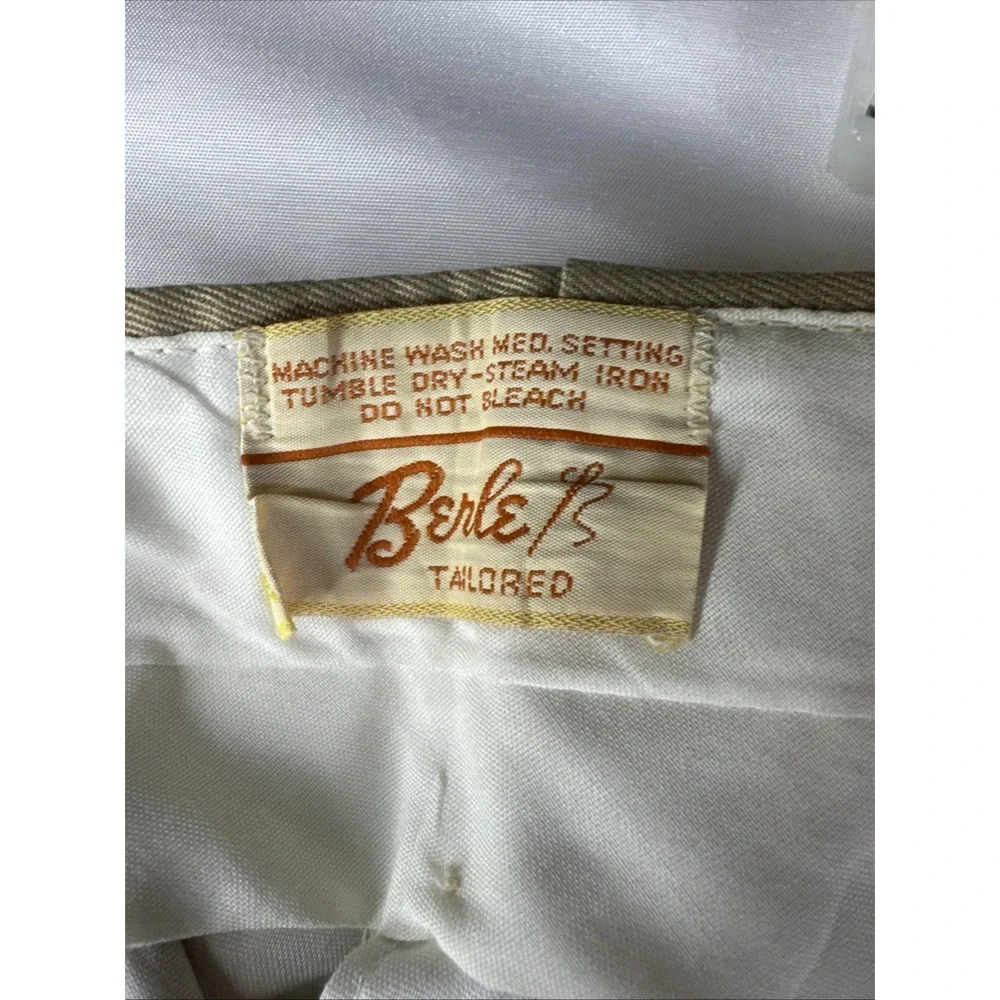 Berle‎ Tailored Dress Pants Mens 36x30 Tan Khaki Straight legs Casual Classic